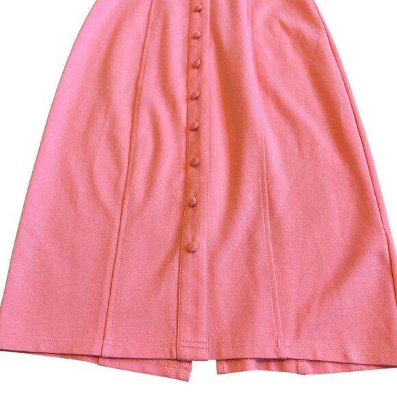 Ivy City Co Lindsay Dress Coral Button-Front Sheath Fit Short Sleeves Size Small - Picture 4 of 11